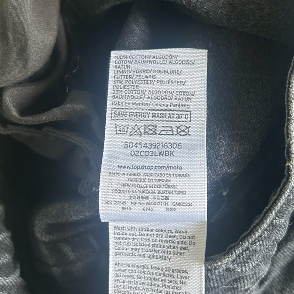 TopShop Moto Crop Womens US26 Black Wide Leg Raw Hem Jeans - Picture 7 of 9